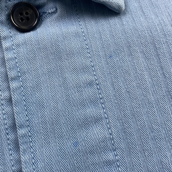 BLDWN Druid Woven Striped Collared Long Sleeve Button Up Jacket (Vintage Indigo) - Picture 16 of 16